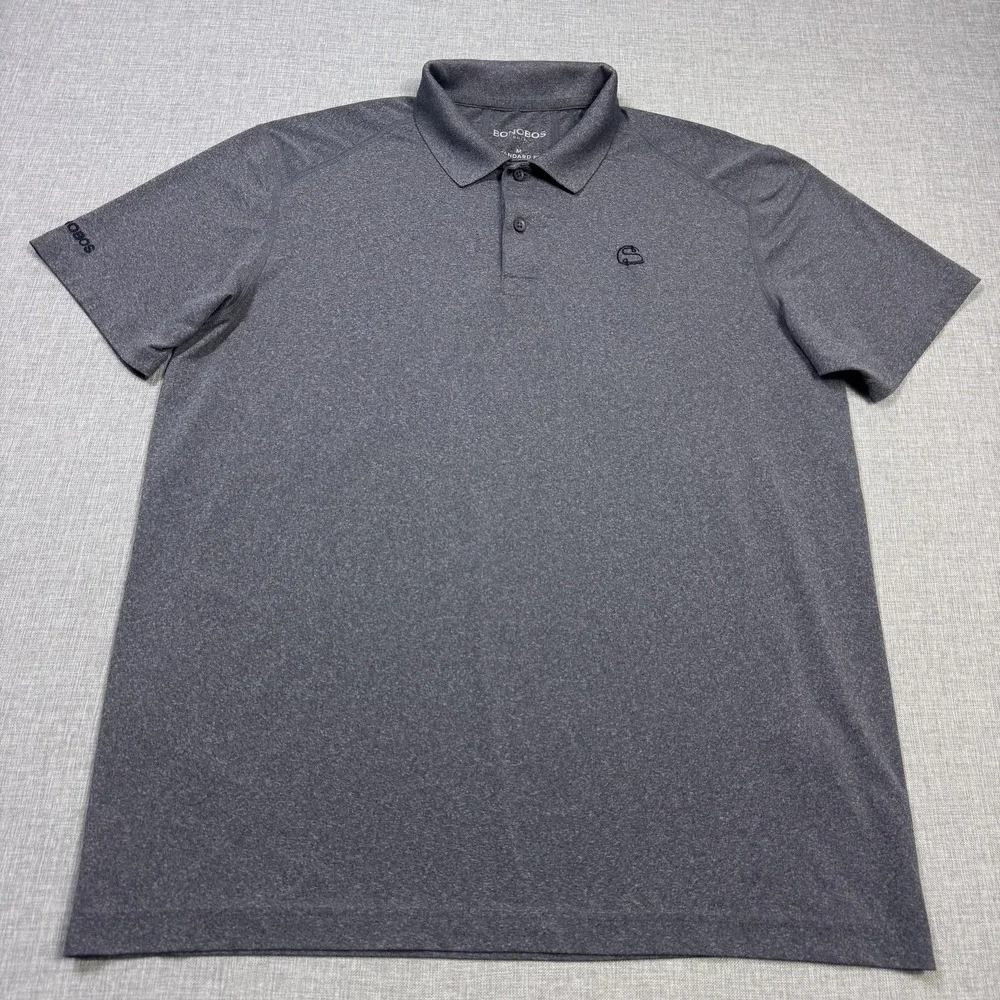 Bonobos Golf Polo Shirt Mens Medium Gray Performance Polyester Spandex Stretch